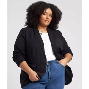 [Universal Standard] Black Rio Wool Blend Blazer Jacket Work Office 14 16 Small